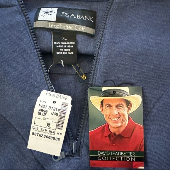 Jos. A. Bank Leadbetter Golf Men’s XL 1/4 Zip 100% Pima Cotton Sweater Outdoor - Picture 9 of 10